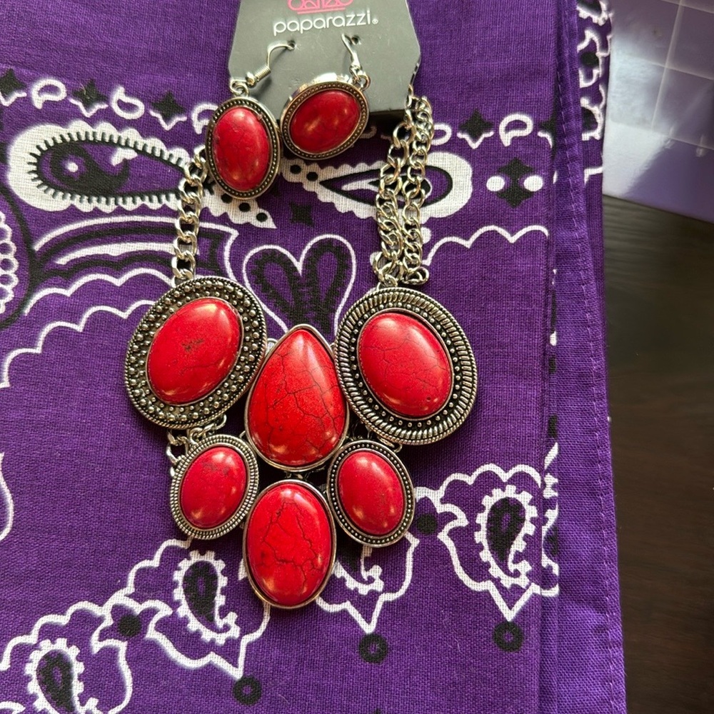 ⭐ 5 for $30 
Miscellaneous Bundle Deal Paparazzi Red and Silver Necklace Set